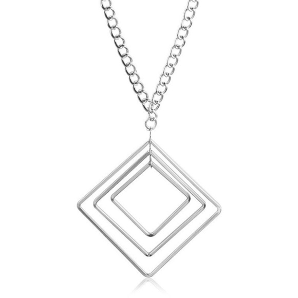 **BIANCA* Silver Square Fashion Chain Necklace - Picture 1 of 6